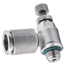 Flow Controller 1/4" Tubing, BSPP, G 1/2 Stainless Steel Push to Connect Fitting