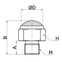 drawing of SSLV M10 | M10 x 1 Stainless Steel Wire Screen Breather Vent